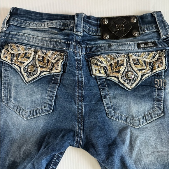 Miss Me Womens Blue Coin Pocket Medium Wash Mid-Rise Skinny Jeans Size 28 - Picture 5 of 16